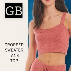 GB Juniors Sweater Crop Tank Top in Rosewood